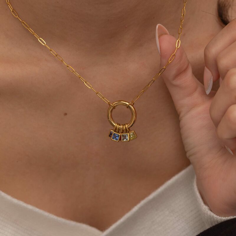 Personalized Birthstone Necklace Simple Mother's Day Gift