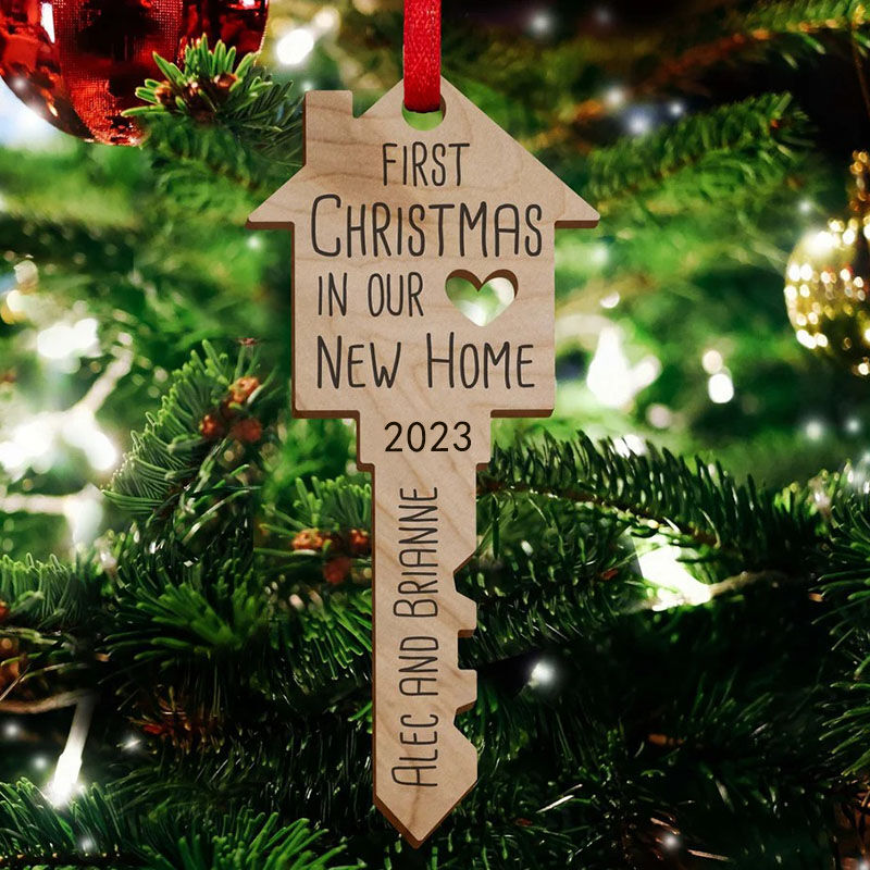 "First Christmas in Our New home 2023"Custom Name Christmas Decoration