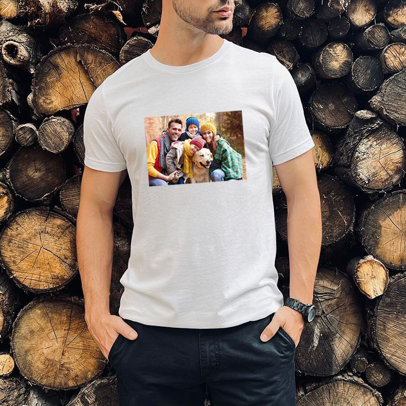 Personalized T-shirt with Custom Picture Minimalist Gift for Father