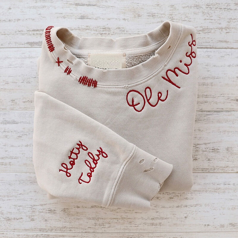 Personalized Sweatshirt Custom Embroidered Messages and Exquisite Pattern Great Gift for Friends