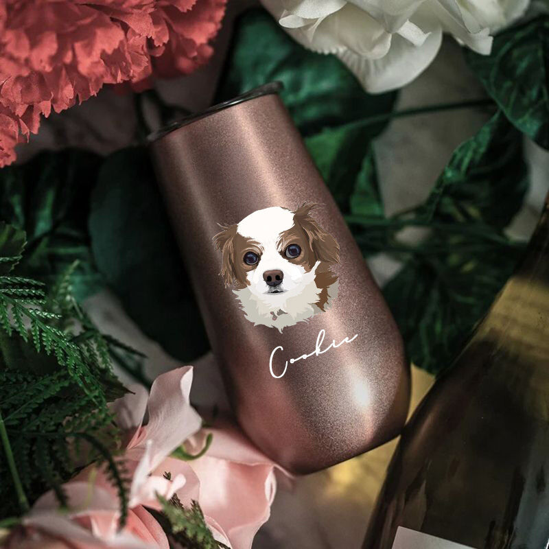Custom Picture Tumbler Cup with Personalized Name Cute Present for Pet Lover