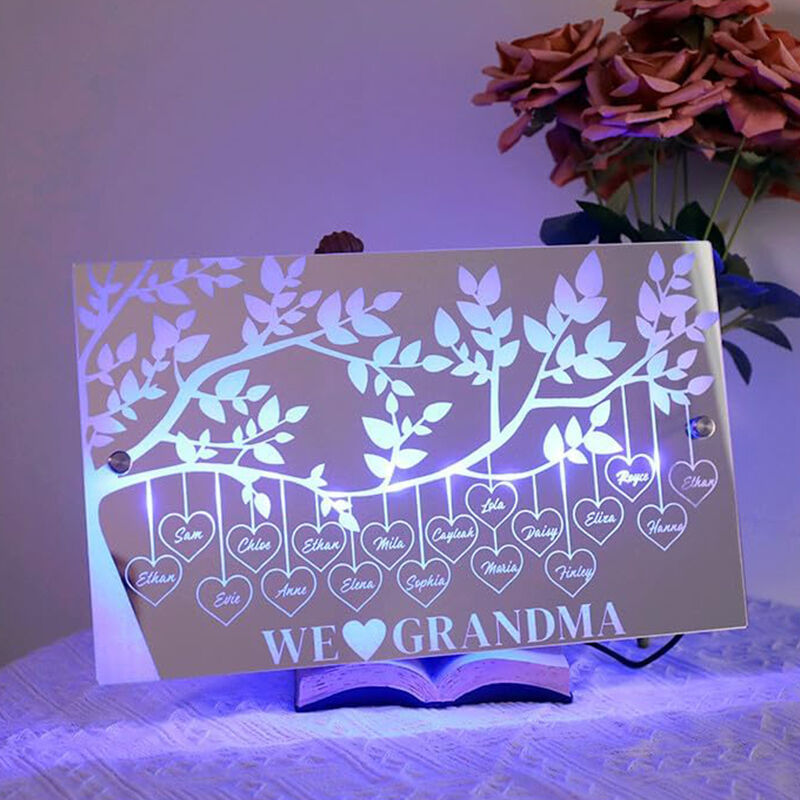 Personalized Led Family Tree Mirror Lights Cool Gifts For Loved Ones