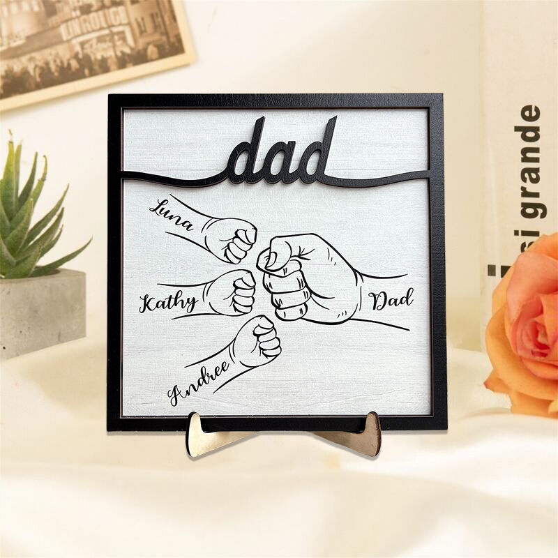 Personalized Name Frame Fist Bump Warm Father's Day Present