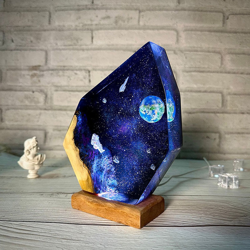 Astronaut And Interstellar Resin Night Light Unique Present for Children