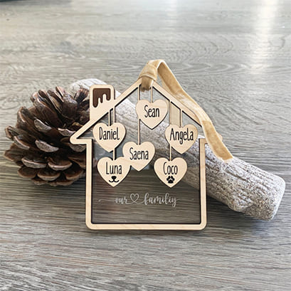 Personalized Christmas Ornaments Customized With Family Names Warm Home Decoration