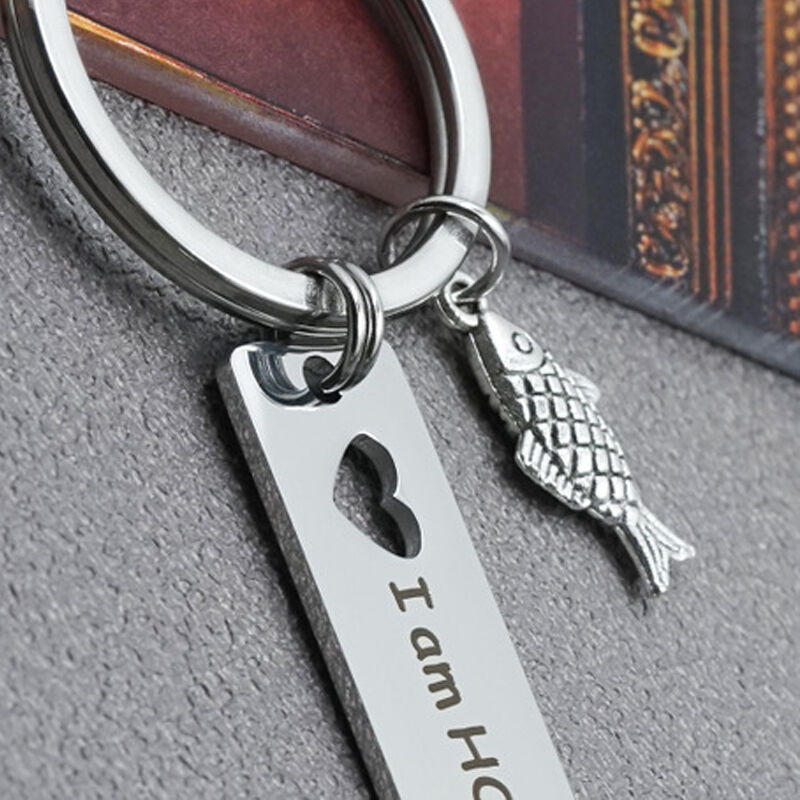 "Bleib Bei Mir" Personalisierter Gravierter Schlüsselanhänger
