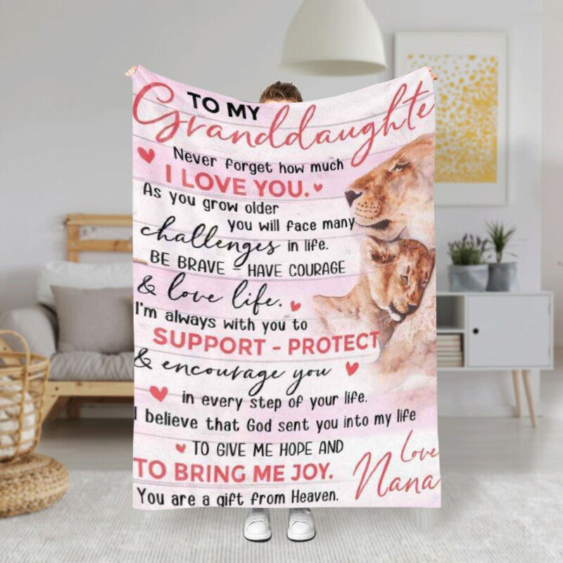 "Love More"Personalized Love Letter Blanket to Granddaughter Warm Gift