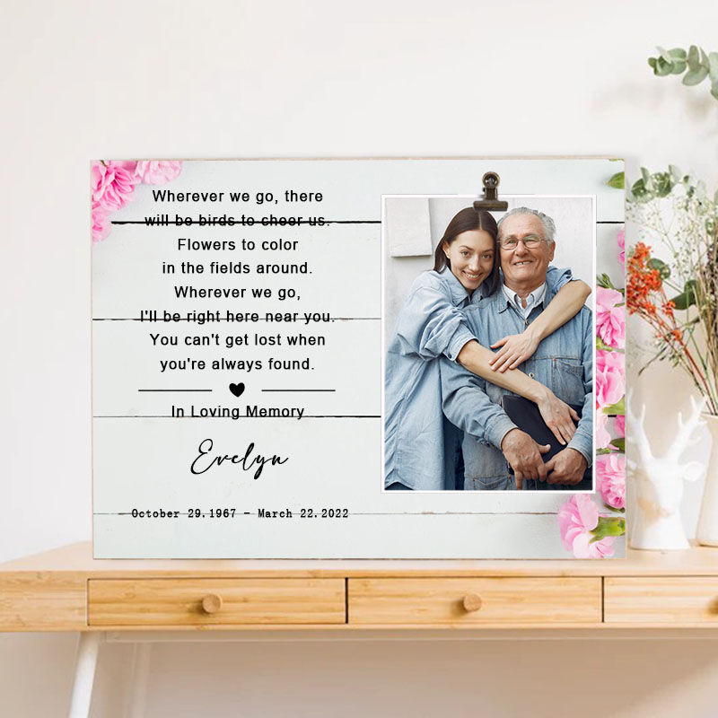 Personalized Memorial Photo Frame"I'll Be Right Here Near You"
