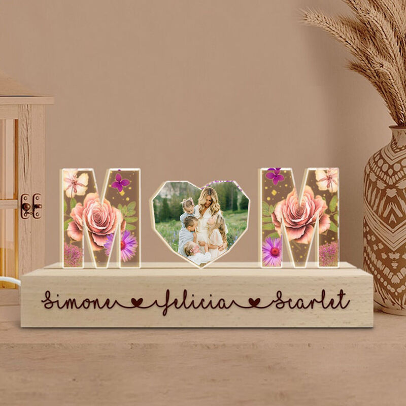 Personalized Acrylic Letter Lamp Custom Photo Mother's Day Warm Gift