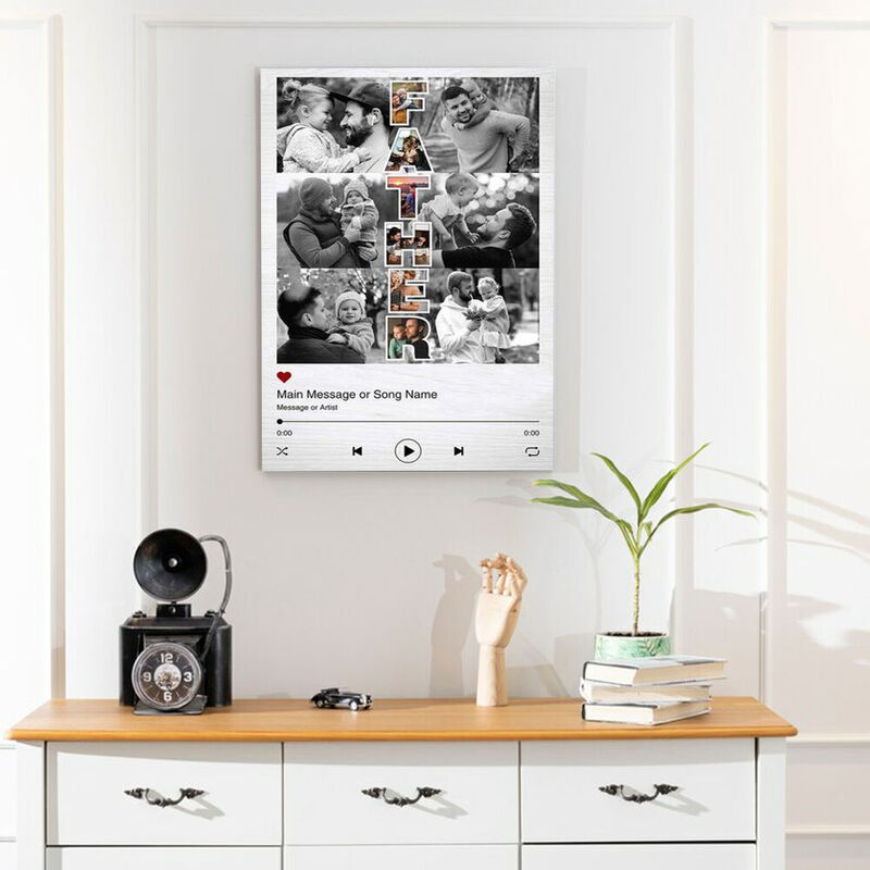 Personalized Picture Canvas Wall Art Unique Design Gift for Father