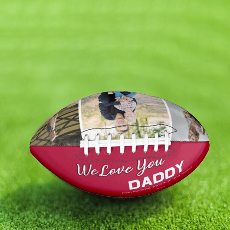 El balón de fútbol personalizado puede agregar fotos como regalo para papá