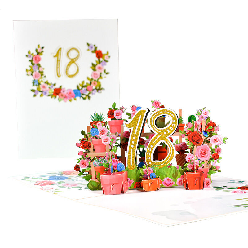 Tarjeta Pop Up 3D de Flores Perfectas para Aniversario