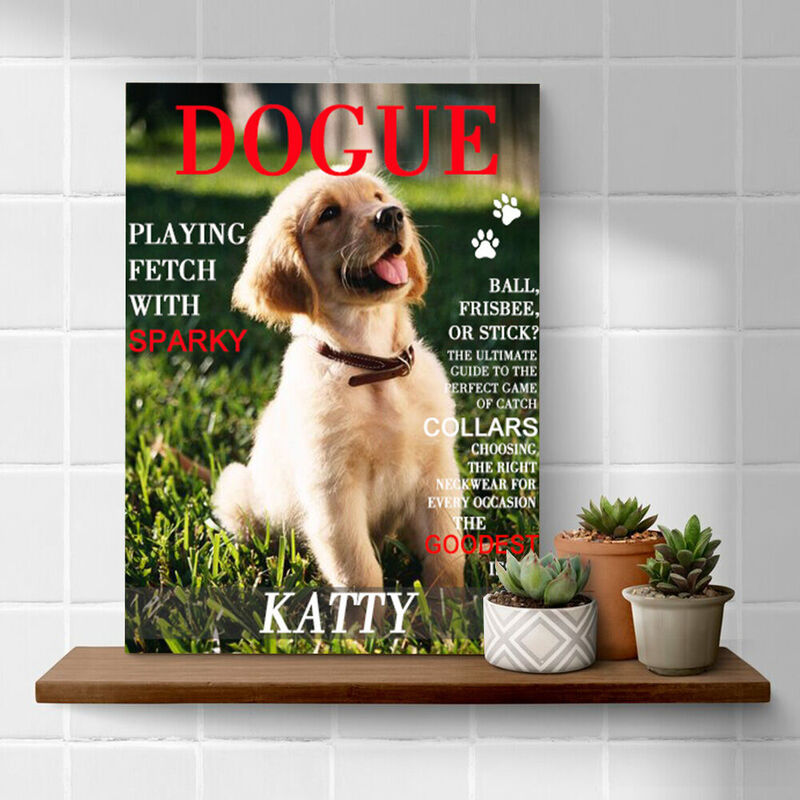 ペット イヌ 犬 猫 写真入れ 雑誌デザイン キャンバス ウォール アート