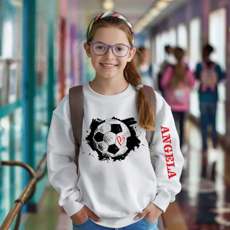 Sudaderas infantiles personalizadas con nombre personalizado y gráficos de fútbol para fanáticos de los deportes