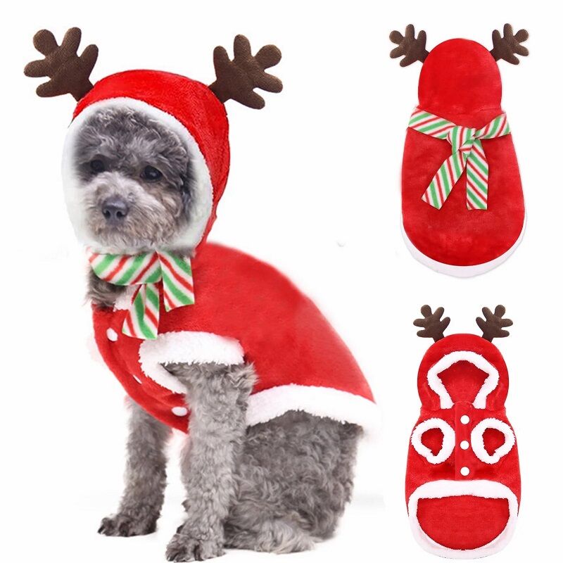 Personalized Pet Costume Reindeer Antler Scarf Set Cute Christmas Gift for Pet Lovers