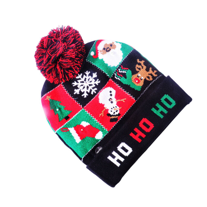 Christmas LED Light Knitted Beanies Funny Attractive Gift for Family