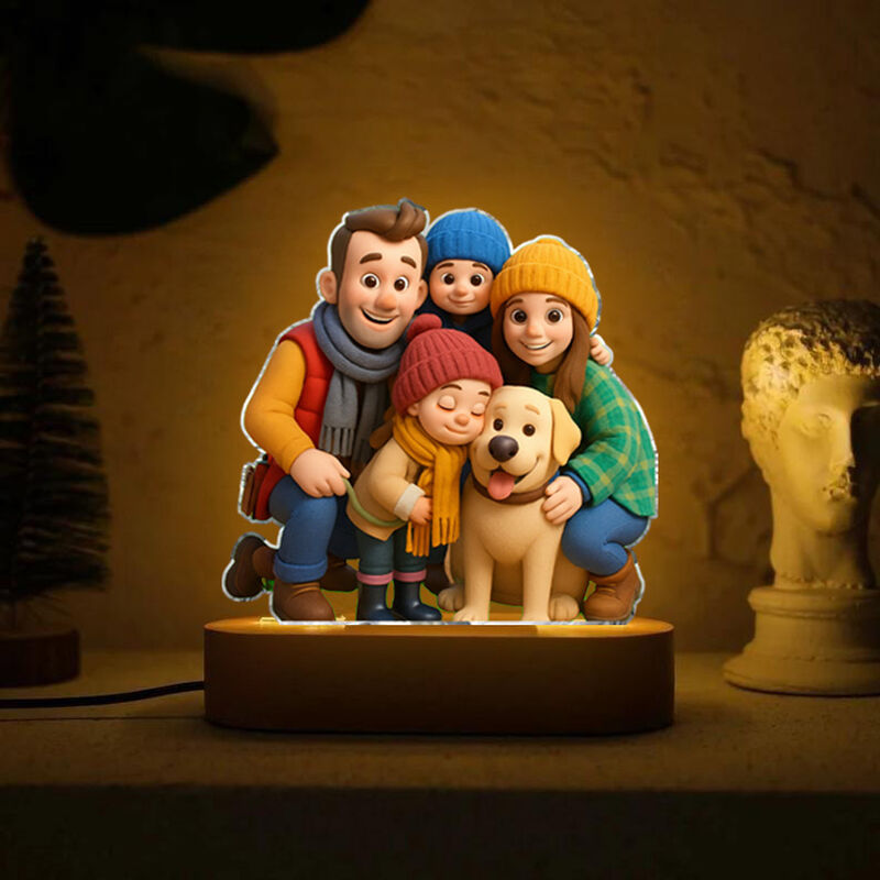 Personalisierte 3D Cartoon Stil Foto Acryl Plaque Licht Home Dekoration
