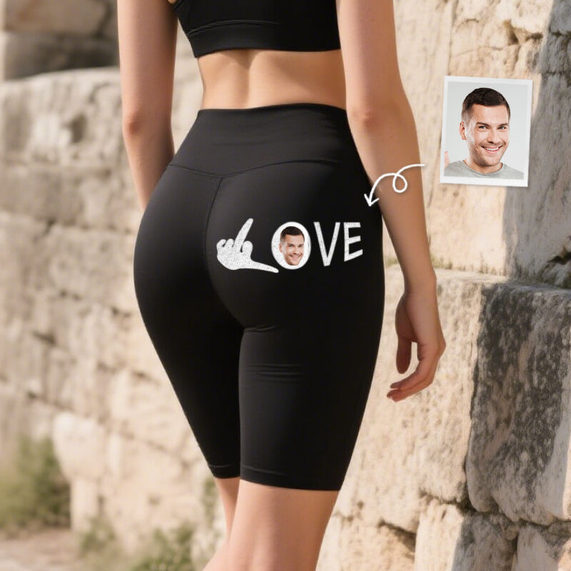 Leggings de motociclista personalizados con foto de cabeza personalizada de My Love, regalo atractivo para el Día de San Valentín