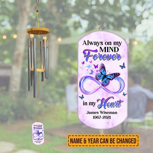 "Always On My Mind Forever In My Heart" Double-sided Custom Wind Chime