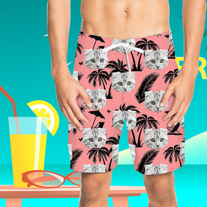 Custom Face Palm Men's Beach Shorts