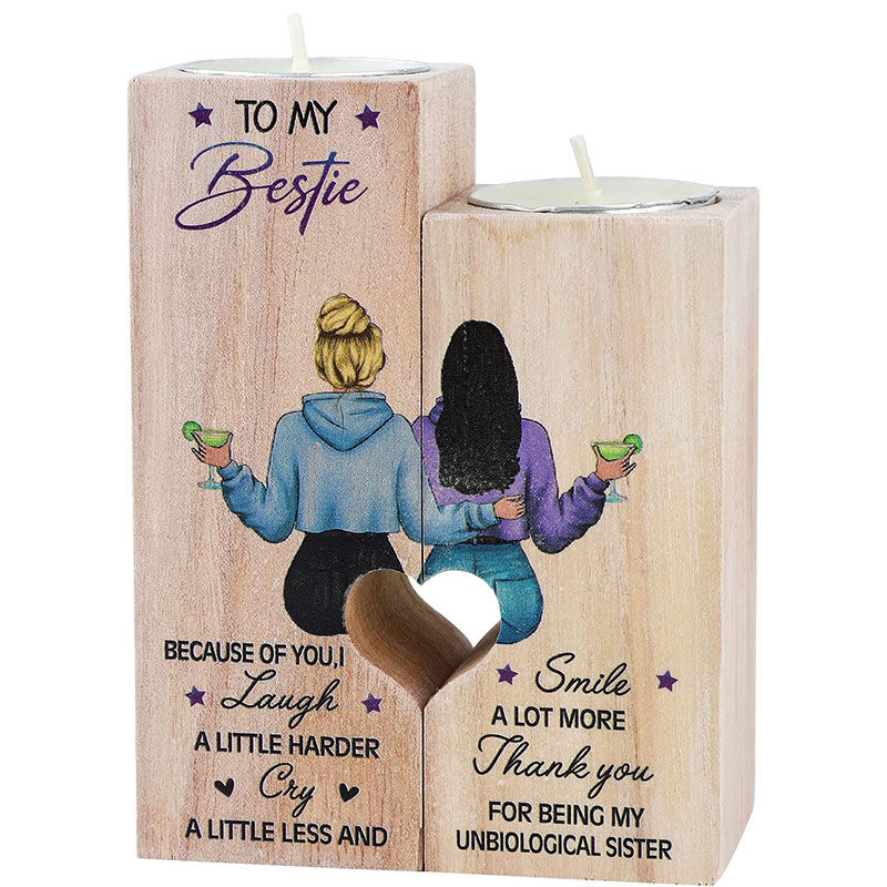 Holder Wooden Craft Candlestick Shelf Romantic Birthday Gift for Best Friend