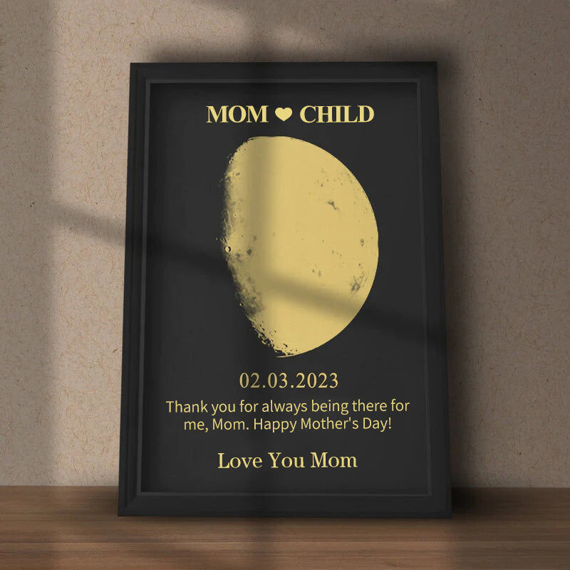 Personalized Moon Phase Photo Frame Warm Gift For Mother's Day