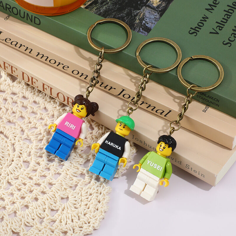 Gepersonaliseerde minifiguur sleutelhanger Leuk cadeau