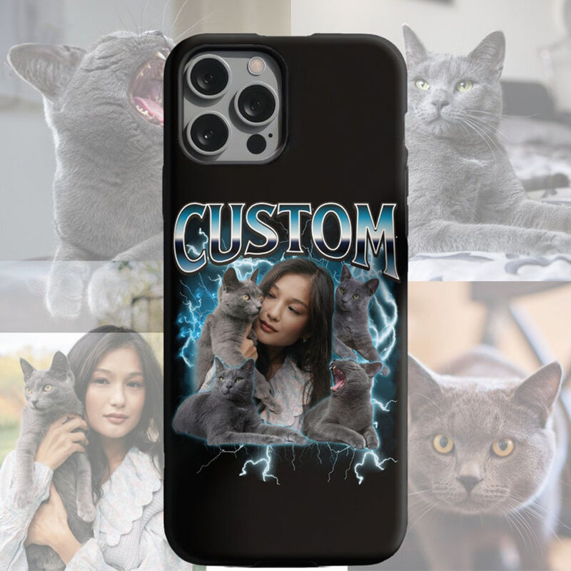 Funda de teléfono personalizada con foto personalizada, estilo retro, regalo de moda