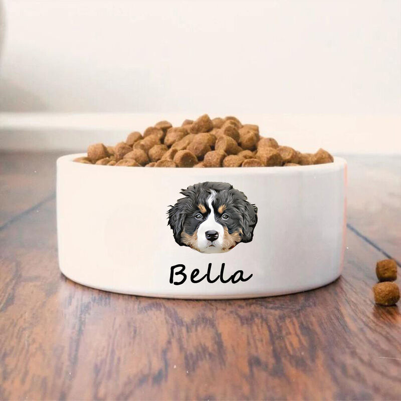 Ciotola per animali domestici personalizzata con nome e foto personalizzati, regalo semplice per gli amici degli animali domestici
