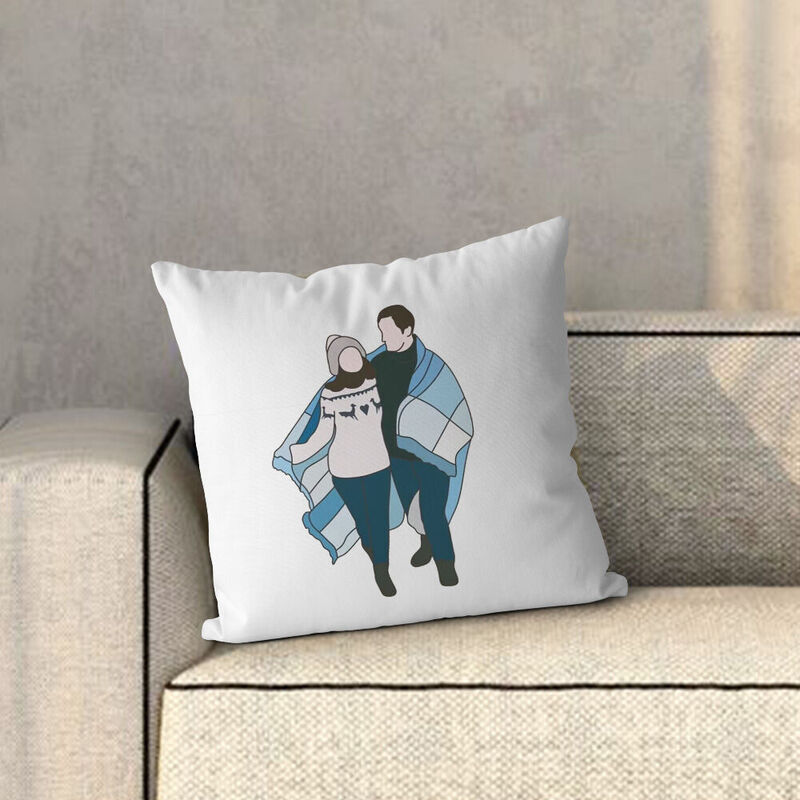 Oreiller photo personnalisé design de contour coloré oreiller doux cadeau de la Saint-Valentin pour elle