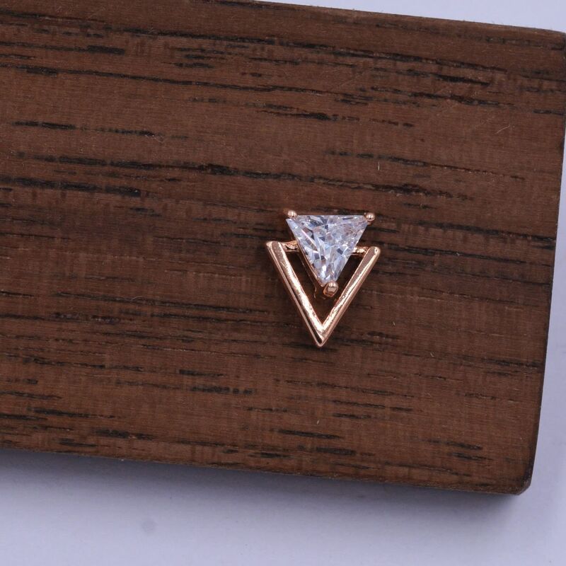 Personalized Birthstone Earrings Double Triangle Arrow Earrings V-Shaped Geometric Jewelry for Her