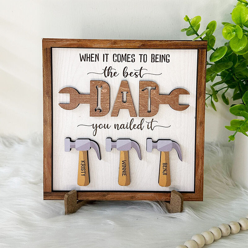 Personalized Frame When It Comes To Being The Best Dad You Nailed It Creative Father's Day Gift