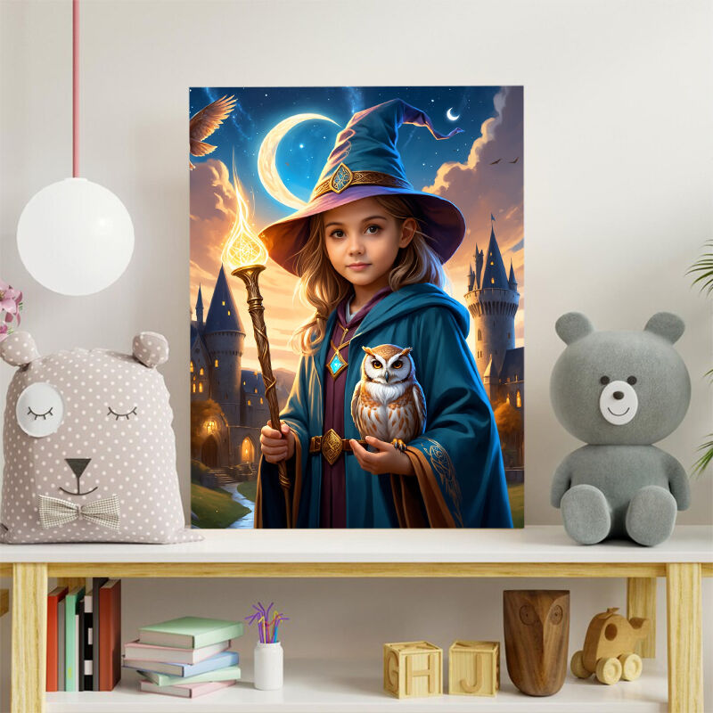 Portraits de sorcières personnalisés avec échange de visage personnalisé Cadeau intéressant pour les enfants