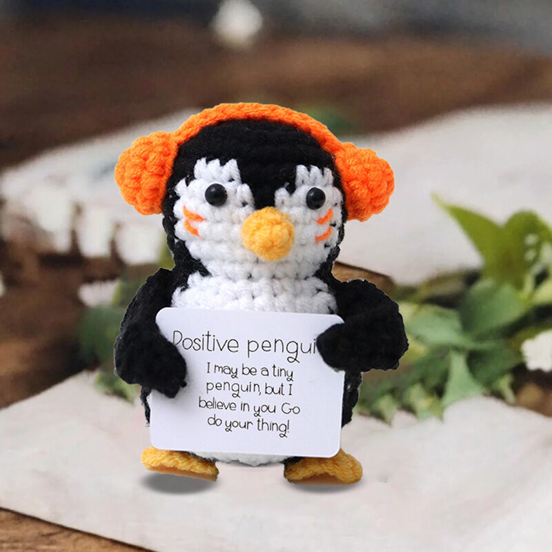 Handgemaakte Gehaakte Pingu茂n Positieve Pop Trendy Cadeau voor Broer