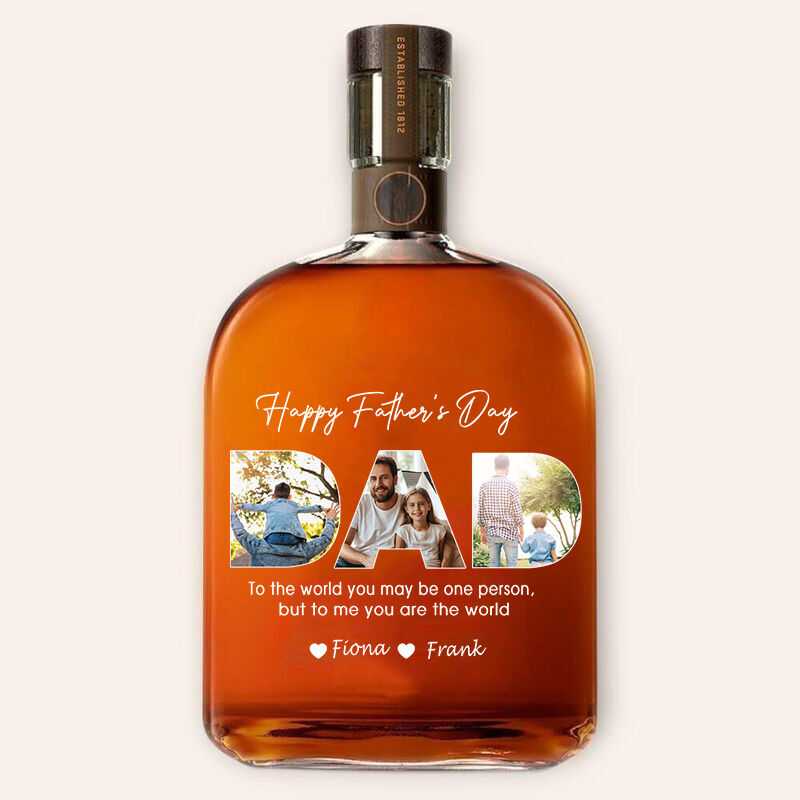 Botella de whisky con foto personalizada: un regalo precioso para papá