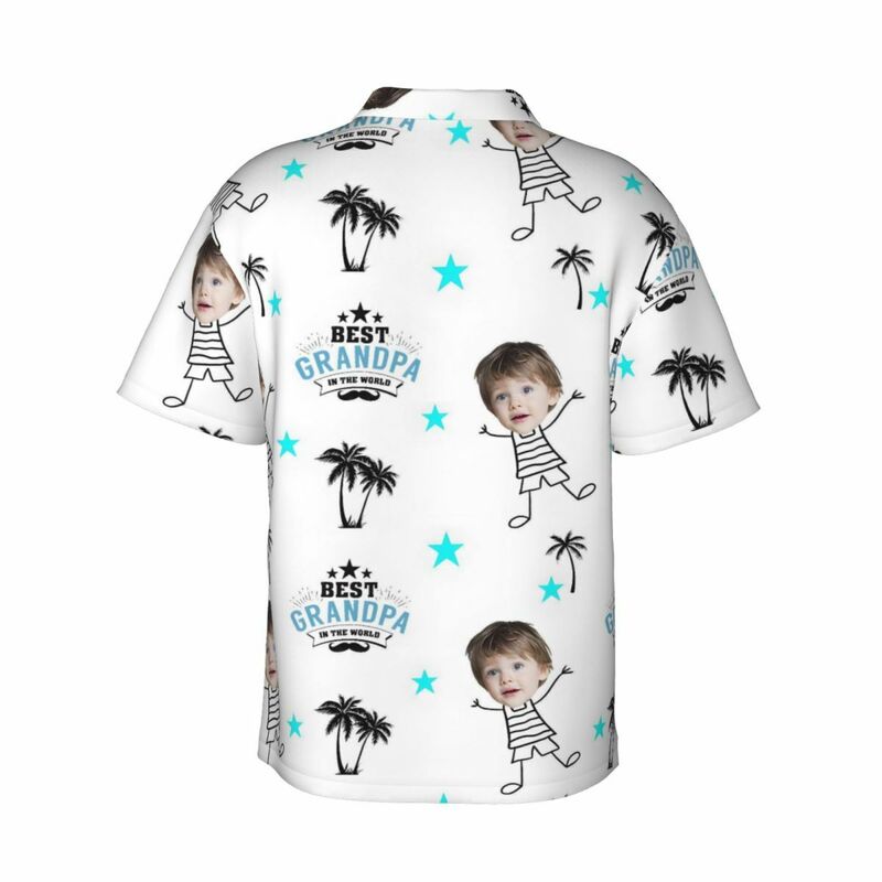 "Best Grandpa in the World" Personalized Hawaiian Shirt Gift for Grandpa