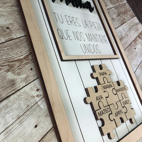 Personalisiertes Puzzle Schild Rahmen mit Kindernamen für Nana
