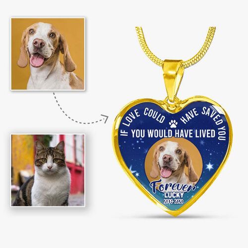 "Love Saved You Forever" Luxury Pet Memorial Necklace Gift for Pet Lovers