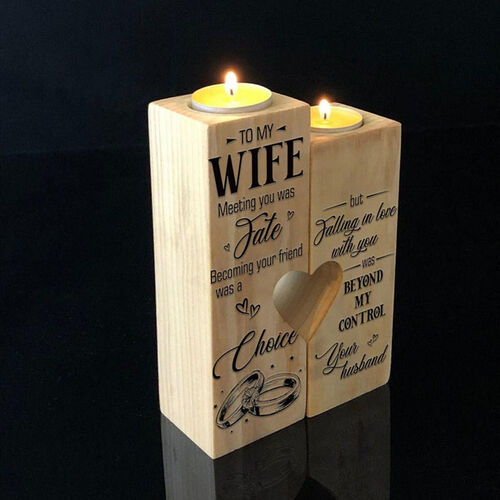 "Heart Meeting You was Fate"Candle Holder Gift To My Wife