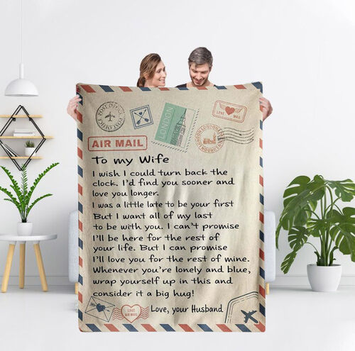 New Style Personalized Love Mail Letter Blanket to Wife from Husband