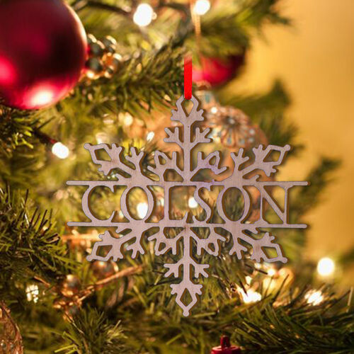 Decorazioni e Addobbi Natale per Albero Personalizzati con Nome a Forna di Fiocco di Neve