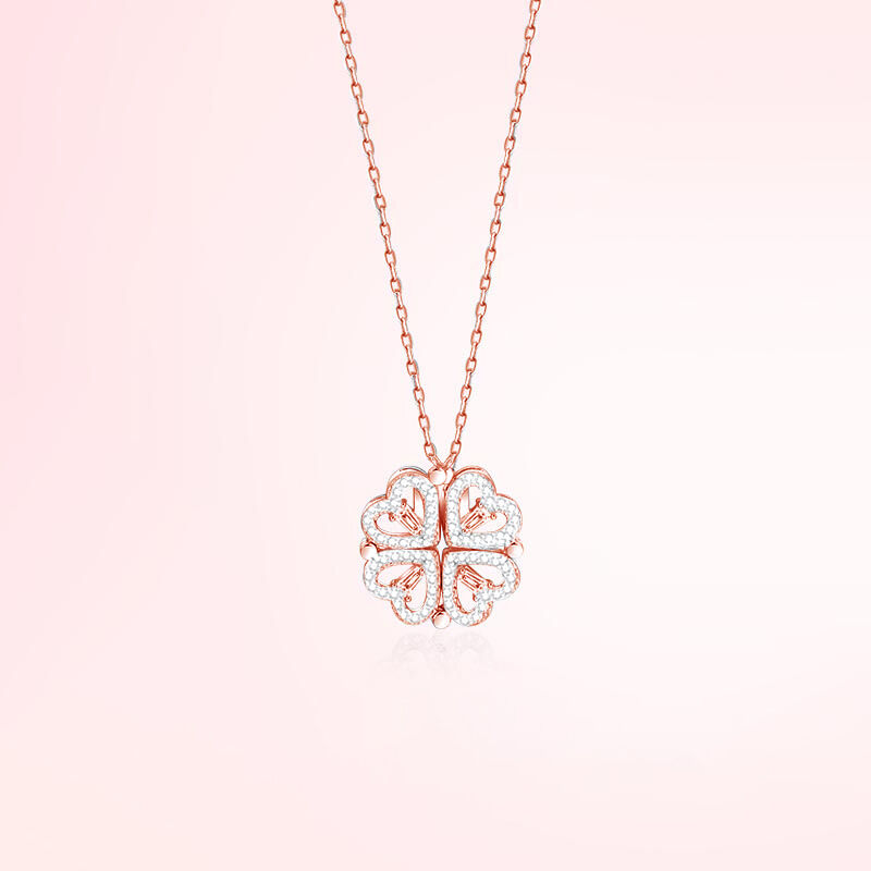 Vierblättriges Glückskleeblatt Halskette für Frauen