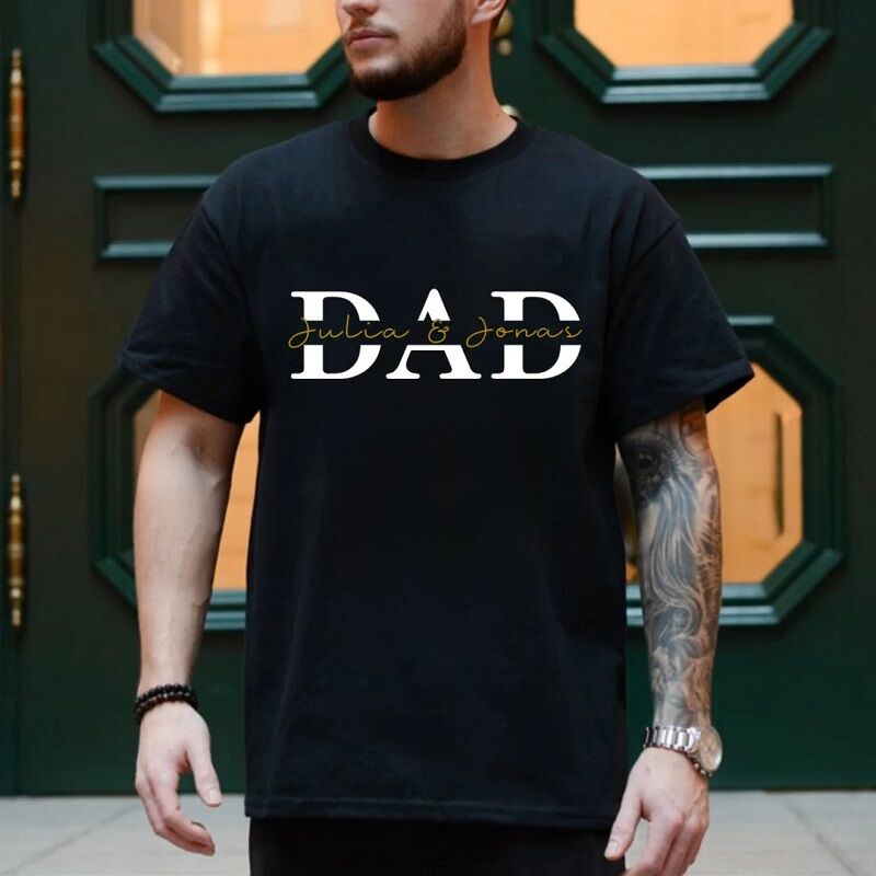 Personalisiertes T-Shirt benutzerdefinierte Namen mit Dad Design Perfektes Geschenk für den Vatertag