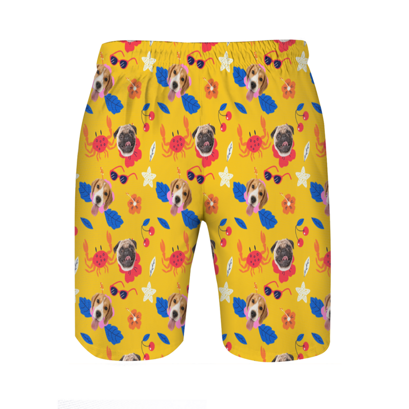 Shorts de plage Photo personnalisée  pour homme avec motif de crabes Cadeau élégant pour un ami