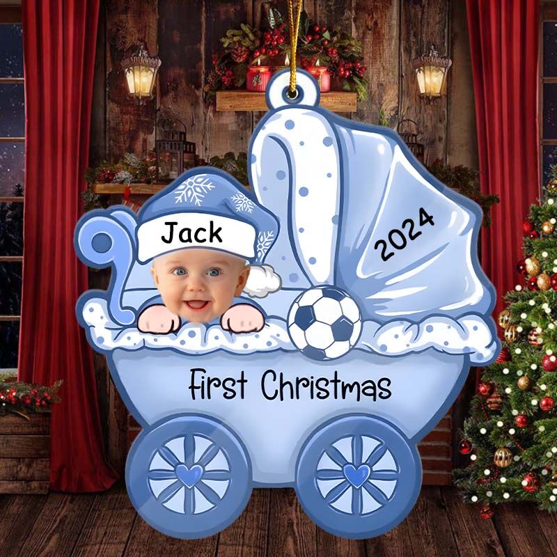 Décoration de Noël personnalisée Photo et date personnalisées Cadeau mignon pour bébé