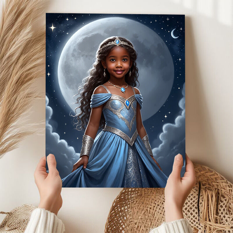 Personalized Queen Of The Night Portraits with Custom Face Swap Beautiful Gift for Child