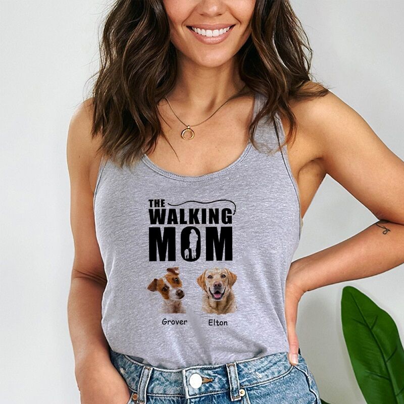 Personalized Tank Top The Walking Mom and Dad Custom Pets Photo Perfect Gift for Pet Lovers