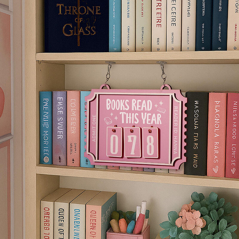 Rastreador de libros con nombre personalizado, decoración de estantería, regalo exquisito para el lector