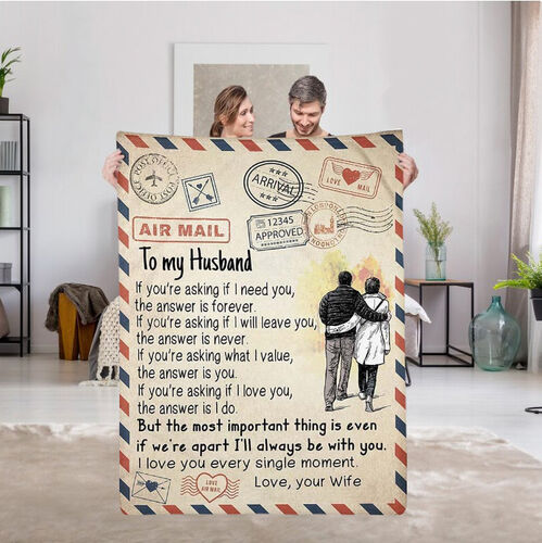 Personalized Love Letter Blanket to My Husband Thank You For Holding My Hand