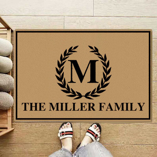 Custom Family Name Door Mats with Logo Pattern
